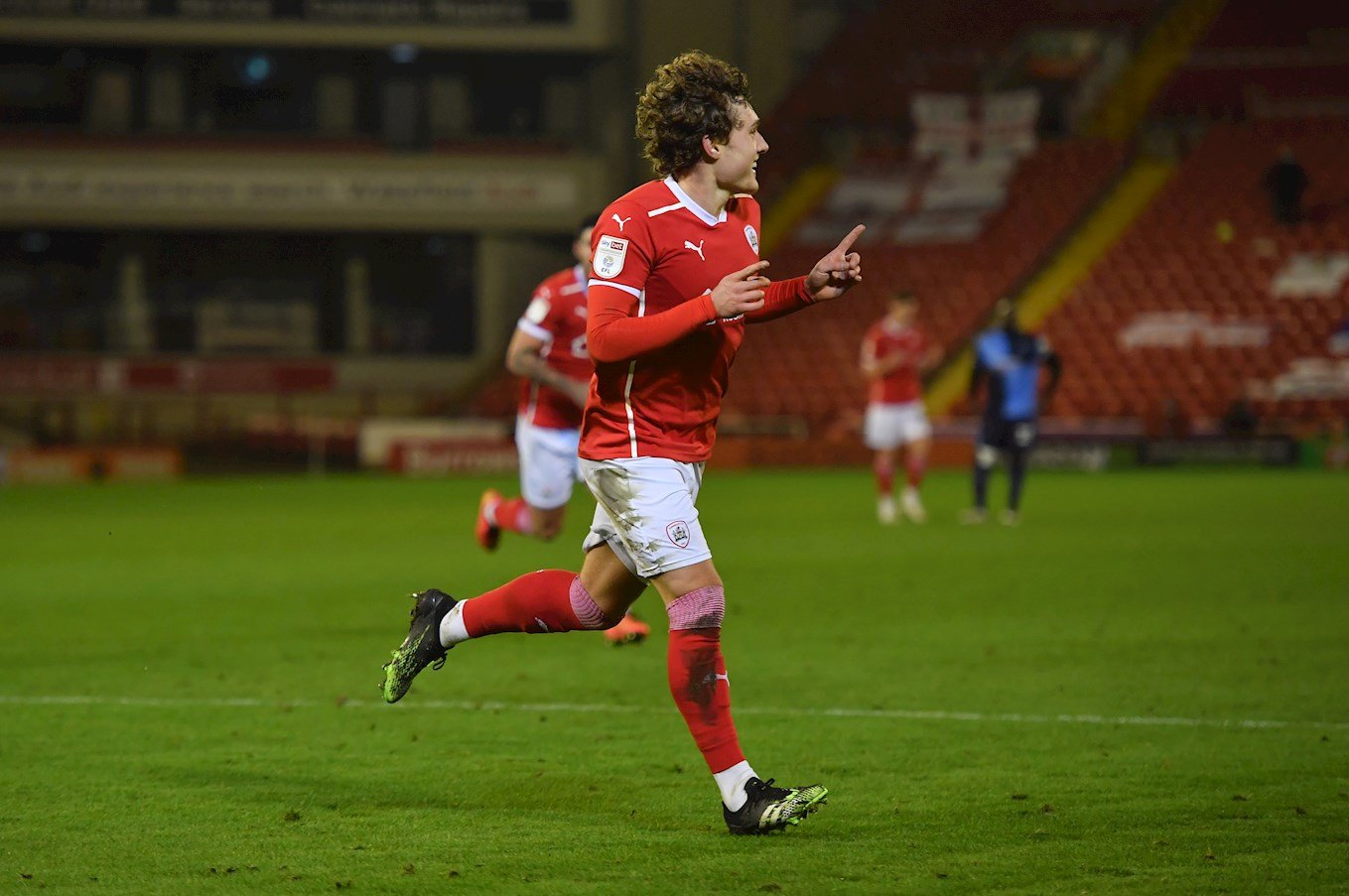 Callum celebrates after scoring against Wycombe Wanderers