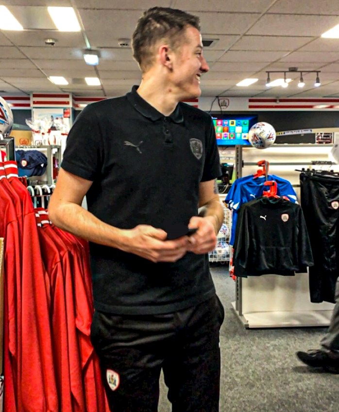 Callum hard at work in the Reds Superstore