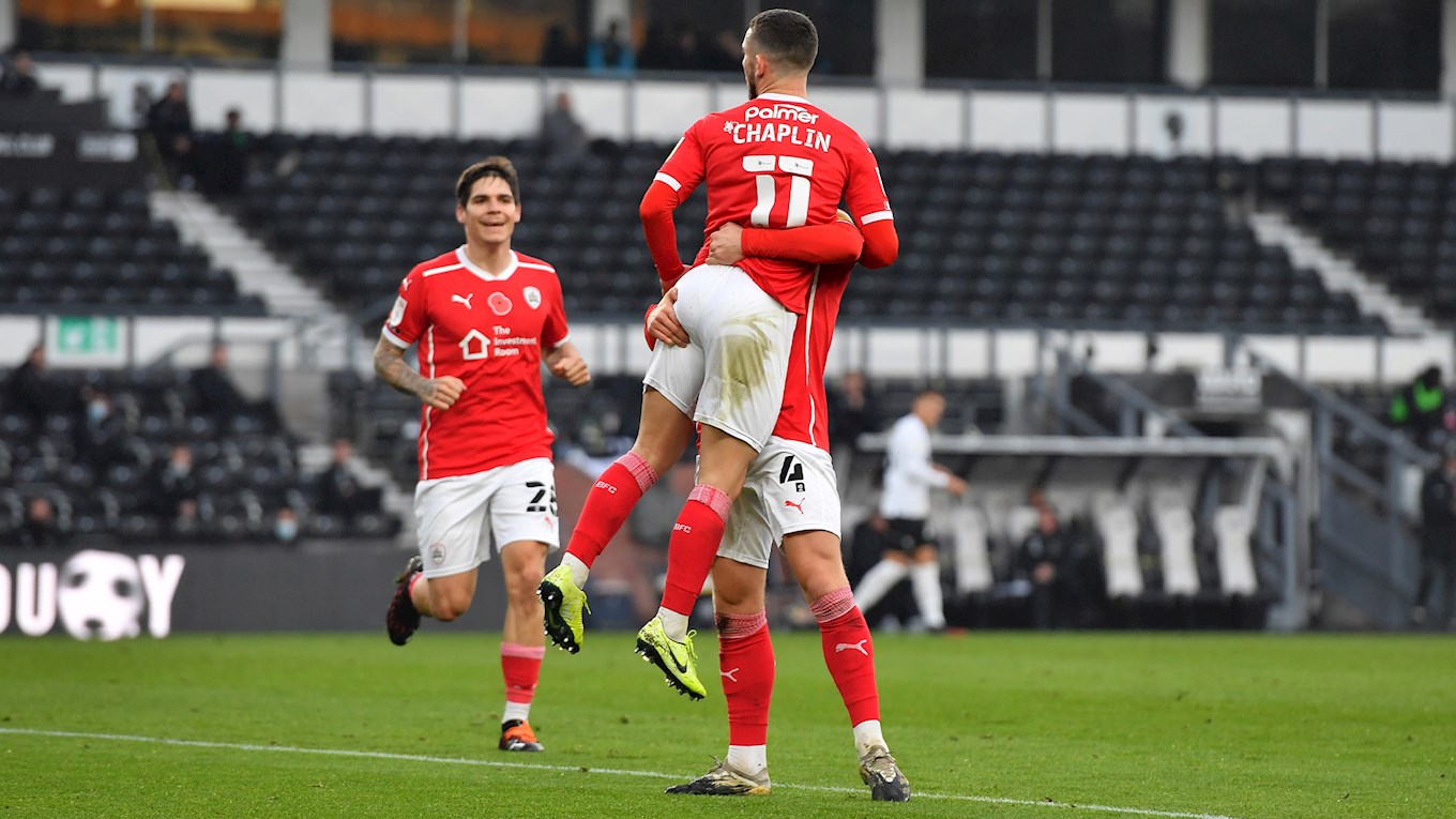 Conor celebrates his goal at Derby County