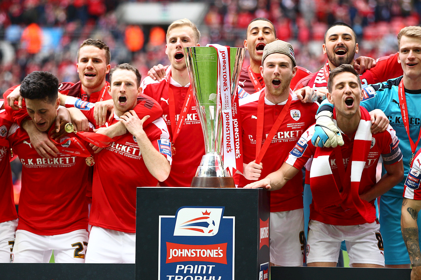 Barnsley celebrate EFL Trophy glory in 2016